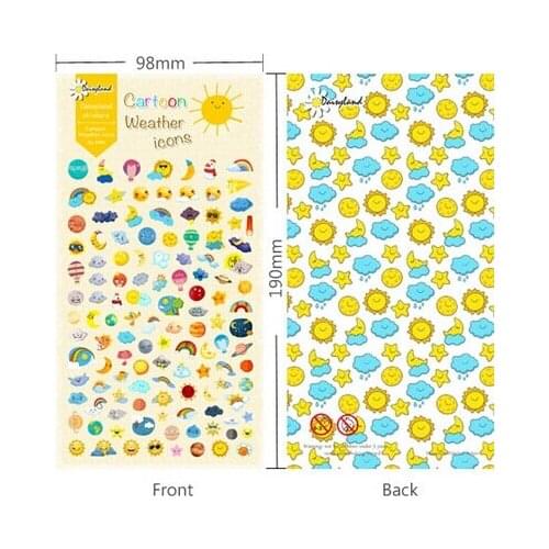New Zakka Cartoon Wether icons series Green Paper sticker/scrapbooking sticker pack hot selling deco packing stickers/retail