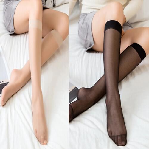 3/4/5/6/7pair Sexy Stockings for Women Transparent Crystal Silk Thin Nylon Lady Stockings Breathable Ultra-thin Over Knee Socks