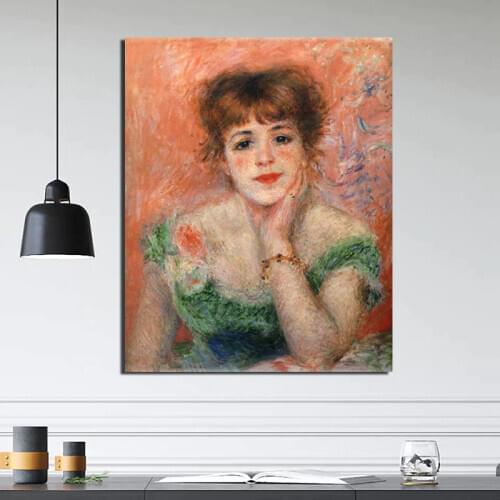 Pierre Auguste Renoir In A Low Necked Dress Canvas Painting Print Living Room Home Decor Modern Wall Art Oil Painting Poster Art