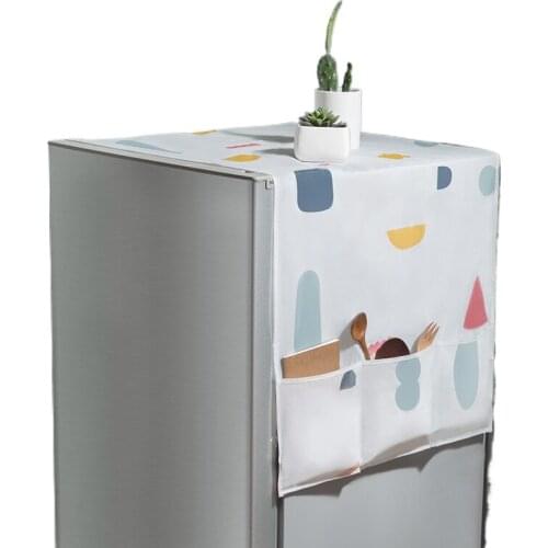 Geometric Refrigerator Cloth Single Door Refrigerator Dust Cover Pastoral Double Open Towel Washing Machine Cover Towel 1pcs