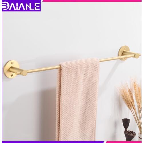 Towel Bar Brass Gold Bathroom Towel Holder Washroom Toilet Towel Rack Hanging Holder Wall Mounted Decorate Bathroom Accessories