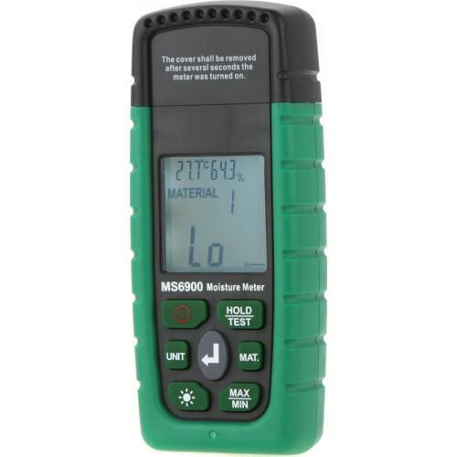 New MS6900 Portable Digital Timber Wood Moisture Meter Tester LCD Hygrometer Tester Temperature Humidity Meter