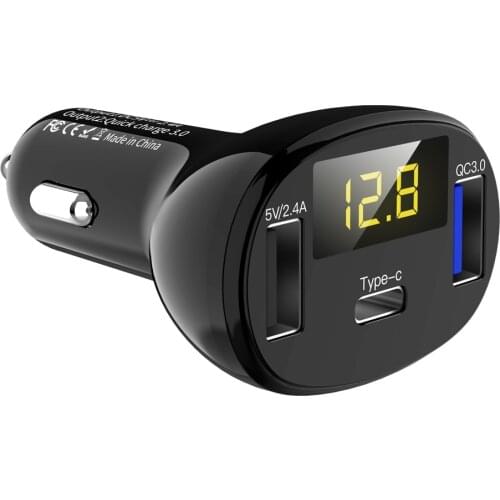 QC3.0 QC Type C PD DC 12V USB Type Mult Volt Voltage Meter Monitor Dual USB Digital Voltmeter Display for Fast Quick Car Charger