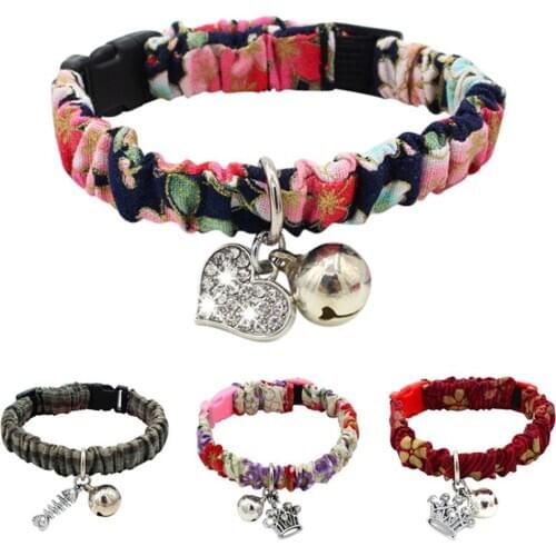 Adjustable Cat Collars with Bell for Kitten Necktie Kitten Necklace Pet Cat Accessories supplies neck strap for small big Cat