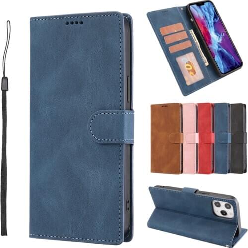 Retro PU Vegan Leather Wallet Case For iPhone 11 12 mini Pro Max XS XR X 7 8 6S 6 Plus Card Pocket Flip Folio Kickstand Cover