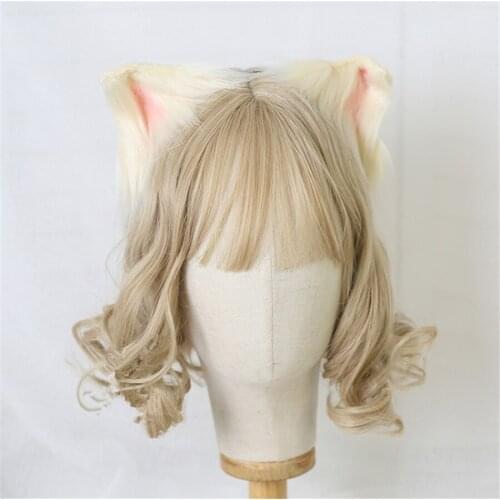 Handmade Lolita Furry Animal Beast Ears KC Headwear Wolf Fox Ear Headband Cosplay Props Hair Accessory B1611