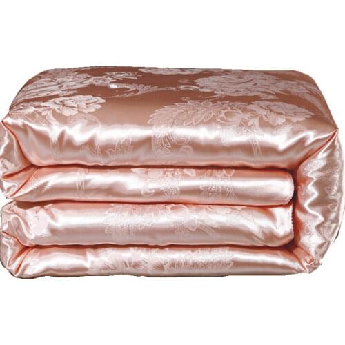 Mulberry Silk Comforter/Blanket/Quilt/Duvet for Winter Thicker Warm King Queen Size bedding Solid color Jacquard With Gift box