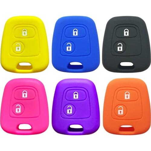 2 Buttons Silicone Key Cover For TOYOTA AYGO Corolla For Citroen C1 C2 C3 C4 Xsara Picasso Berlingo For Peugeot 107 206 406 307
