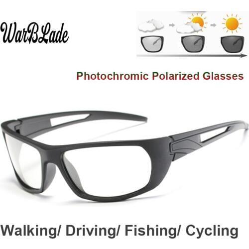 WarBLade Brand Photochromic Sunglasses Men Polarized Chameleon Discoloration Sun glasses For Men Driving Fishing Goggle Eyewear