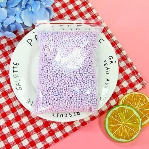 Warm Color Snow Mud Particles Accessories Tiny Foam Beads Slime Balls Supplies Q6PD