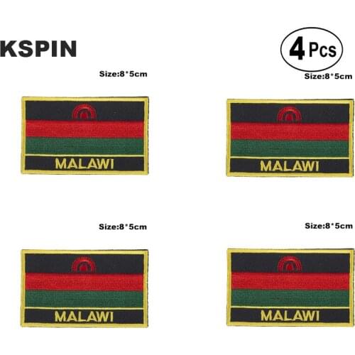 Malawi Rectangular Shape Flag Iron on Saw on Patches Embroidered Flag Patches National Flag Patches for Clothing