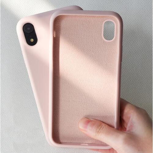 Thin Soft Case For iPhone 11 12 Pro Max Mini X XR Xs Max 7 8 6s Plus Silicone Original Liquid Silicone Cover Candy Coque Capa