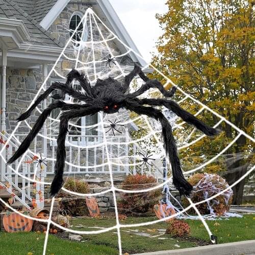 Spider Halloween Decoration Haunted House Prop Indoor Outdoor Black Giant