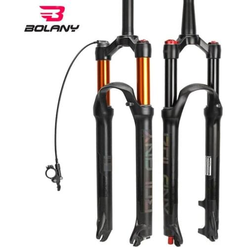 BOLANY Bike Fork Solo Air With Rebound Adjustment MTB Damping Fork 26/27.5/29er Straight/Tapered RL/LO Bicycle Bike Accessories