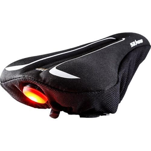 Roswheel Sahoo Series 511516 Cycling Slicone Gel Bike Seat Cover Bicycle Saddle Cushion Pad with Rear Back Light S M L Size