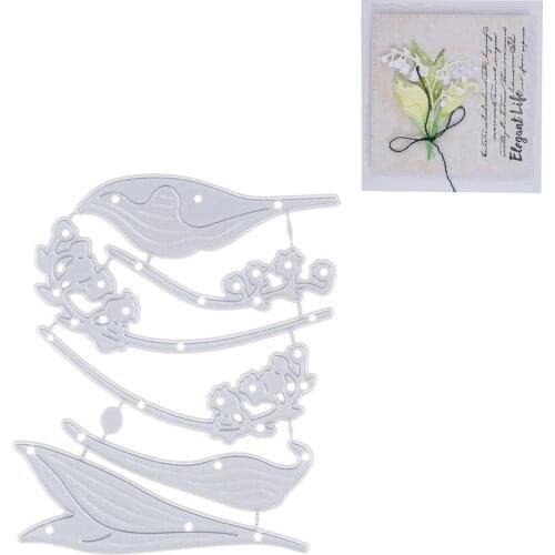 YaMinSanNiO Lily Of The Valley Flower Leaves Metal Cutting Dies For Scrapbooking Diy Handmade Template Album Card Making New