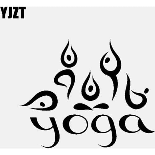 YJZT 13.8CM*11.2CM Car Sticker Vinyl Decal Yoga Meditation Buddhism Hinduism Black/Silver C3-1536