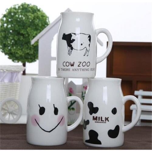 250ML Cute Ceramics Smile/Milk/Cow Zoo Funny Breakfast Milk Mug Hot Chocolate Cups And Water Mugs