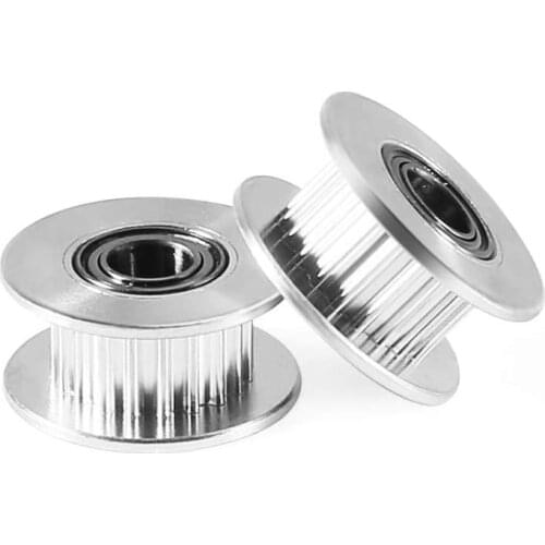 GT2 2GT 5mm Bore Aluminum Tooth Timing Belt Idler Pulley 20 Teeth 5mm Bore for 3D Printer Accessories 6mm Width Timing Belt