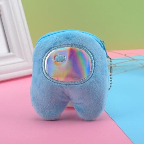 1 PCS Mini ladies soft plush spaceman coin purse coin bag plush coin key lipstick earphone zipper coin purse bag pouch