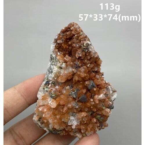 100% natural Red crystal and pyrite Symbiosis mineral specimen stones and crystals quartz gemstones from china