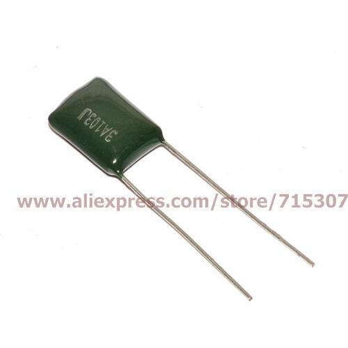 PHISCALE 100pcs of Polyester film capacitor 1000v 10000pf / 10nf / 0.01uf / 3A103J