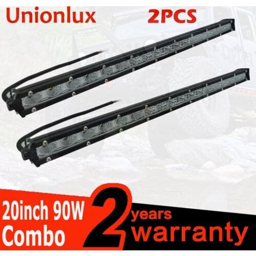 2pcs 20inch 90W LED Work Light Bar Extreme Slim Flood Spot Beam Auto LED Work Lamp Bulbs For Jeep Offroad Car-Styling