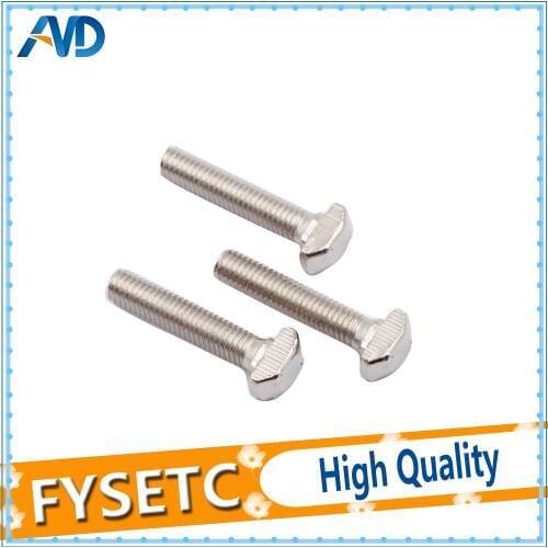 20pcs M5X10/12/16/20/25 T Hammer Head Bolt Screws Nickel Plated for 2020 Series Slot 6 Aluminum Profile Connector Accessories