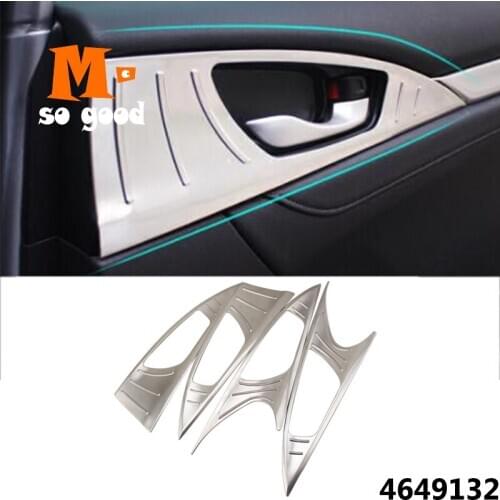 2016 2017 Stainless steel car styling Accessories For Honda Civic 10th -Car inner door Bowl protector frame Cover trim