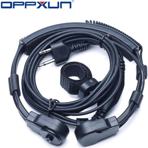 2021Hot OPPXUN Felexible Throat Control Kit Air Tube 2 Pins Headphone for ICOM IC-V8,IC-V82 IC-F11,F21 F31,F41 Etc Walkie Talkie