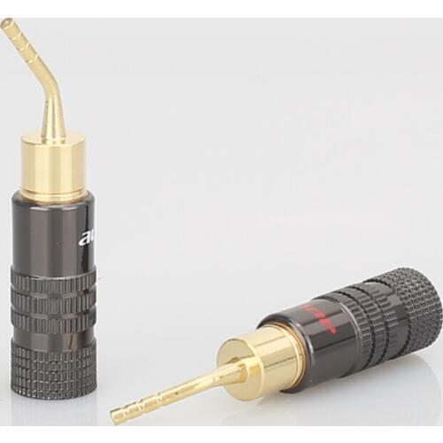 8PCS Hifi Audio 2mm Banana Plug Gold Plated Speaker Cable Pin Angel Wire Screws Lock Connector For Musical HiFi Audio