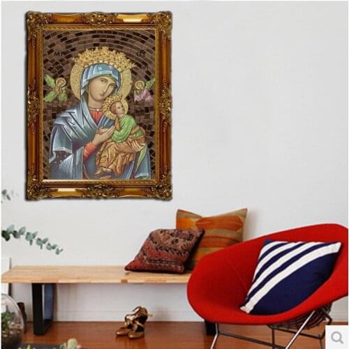 Diamond Painting Mosaic Holy Mother Cross Stitch Diamond Embroidery Diamond Crystal Square Resinstore Painting
