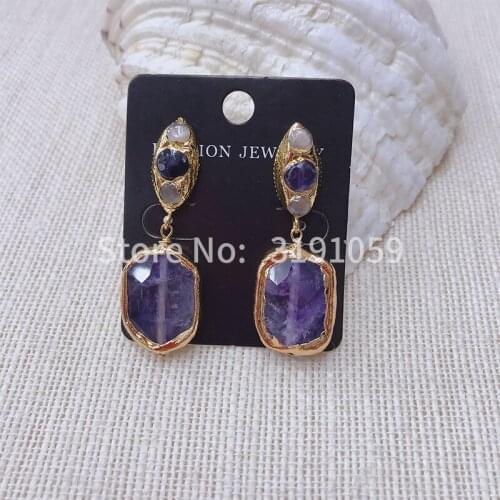 Asymmetrical long crystal pendant earrings women fashion style geometry earrings personality joker earrings