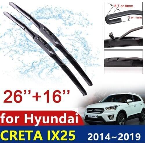 Car Wiper Blade for Hyundai Creta Ix25 2014~2019 Front Windscreen Windshield Wipers Car Accessories j Hook 2015 2016 2017 2018
