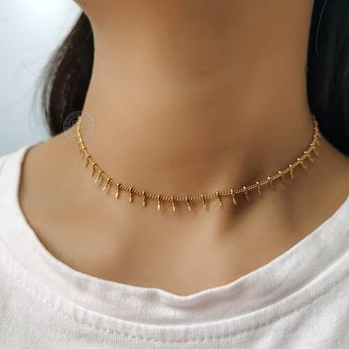 Trend Gold Stainless Steel Centipede Link Chain Choker Necklace Exquisite Clavicle Chain Collar Jewelry Length Adjustable DN269