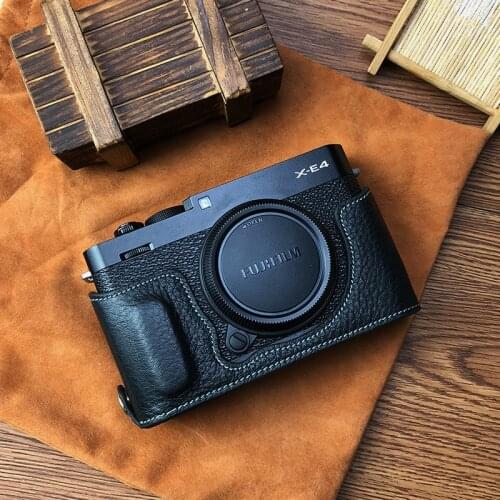 Handwork Photo Camera Genuine leather cowhide Bag Body BOX Case For Fujifilm Fuji xe4 XE-4 X-E4 Protective sleeve box base