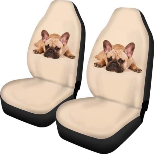 Upetstory Cute Puppy Pug Dog Cat Seat Cover for Car SUV Truck Seat Protect Covers Durable Soft 2pcs Front Bucket Seat Covers