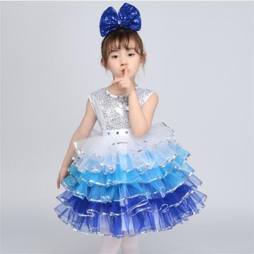 Children Designer Clothing Princess Baby Little Girls Pageant Clothes Kawaii Beautiful Bling Bling Party Dress for Kids Girl