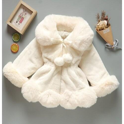 Child Faux Fur Coat with Cotton dignified atmosphere elegant Lapel coat