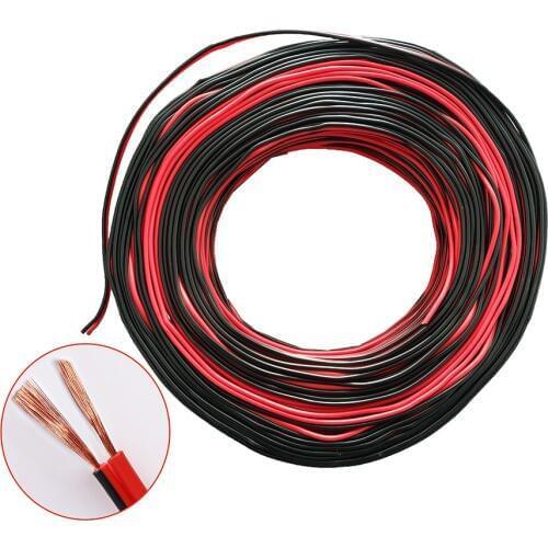Electrical Wires Gauge AWG 16/17/18/19/21/22/24 Pure Copper Wires Red Black 2*0.2~2.5mm2 10 Meters Insulated PVC Extension Cable