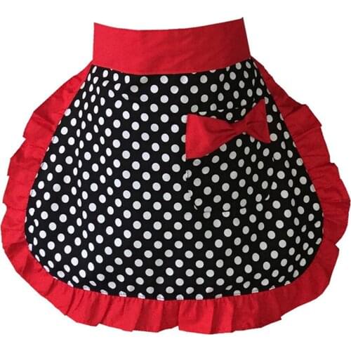 Adults Apron Polka Dots Print Waist Cloth Housekeeping Apron Cooking Accessories for Women