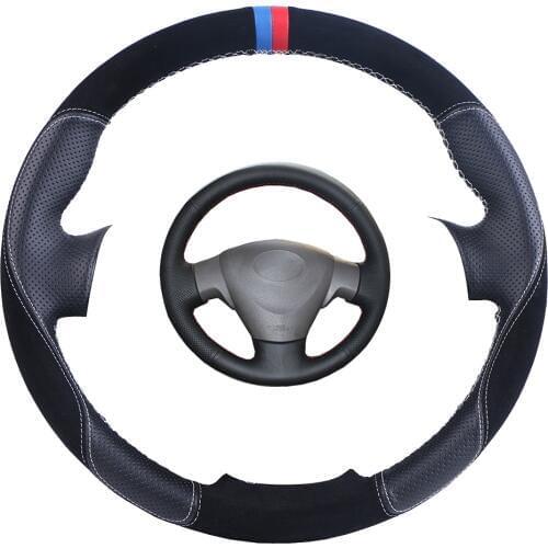 Custom Car Steering Wheel Cover For Toyota Corolla 2006-2010 Matrix 2009 Auris 2007-2009 Suede Leather Auto Steering Wheel Braid
