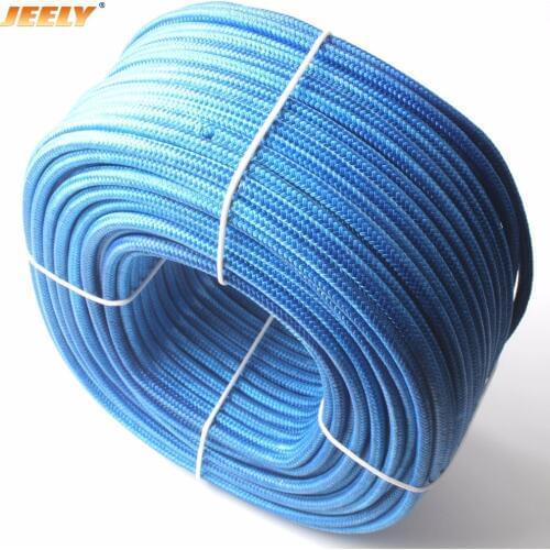 JEELY 8mm 100m UHMWPE Fiber Core With Polyester Jacket Sailboat Towing Rope Winch Rope
