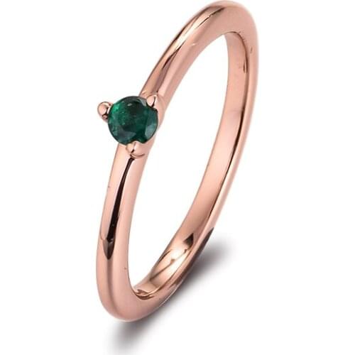 Green Solitaire Ring 925 Original Sterling Silver Rings for Women Engagement Wedding Statement Jewelry Party Gift Anillos