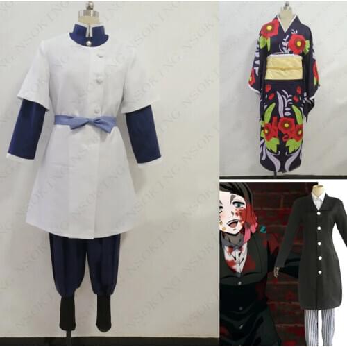 Anime Demon Slayer: Kimetsu no Yaiba Kanzaki Aoi Cosplay Costume custom-made