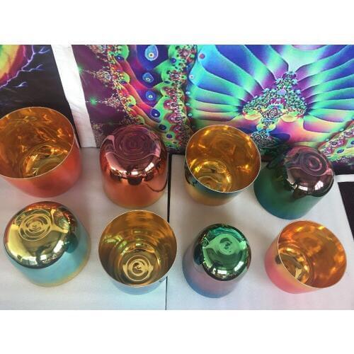 Quartz crystal singing bowls 3th octave 8pcs perfect C D E F G A B C4 note in 440HZ or 432HZ chakras balancing