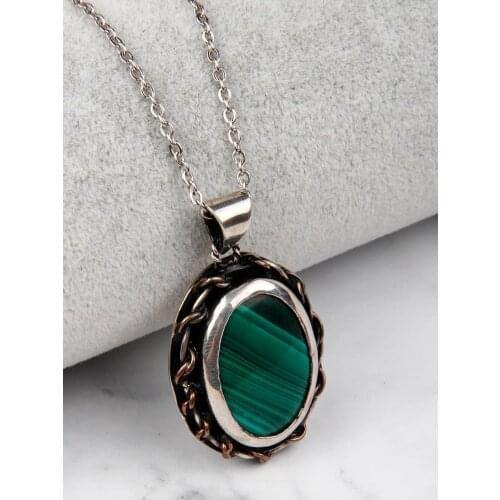 Malachite 925 Sterling Silver Necklace
