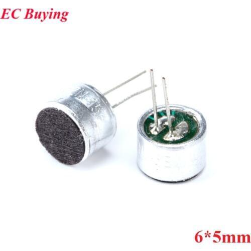 20pcs Microphone 6*5mm Capacitive Electret Microphone Pick-Up Sensitivity 52D Microphone Condenser MIC 6x5mm 6mmx5mm