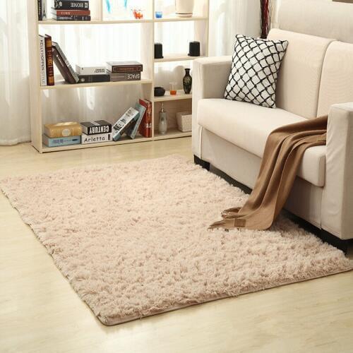 Soft Silk carpet Solid Color blanket Modern Area Rug Bedroom floor mat Nordic silk carpet living room sofa coffee table mat