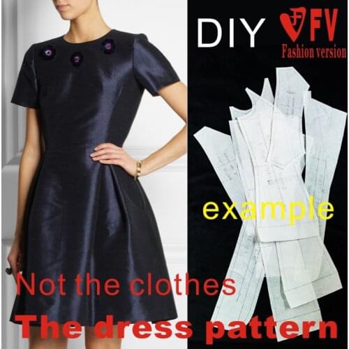 Clothing DIY The dress Dresses Sewing Pattern cutting drawing Womens Dress Sewing Template BLQ-79